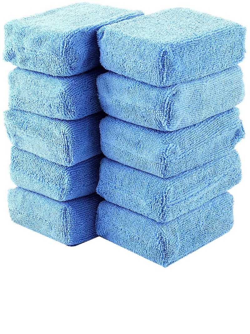 AUTO CARE Autocare 10 Pack Car Wax Applicator Pad Rectangle Foam Premium Grade Microfiber Applicator Pads - Image 1